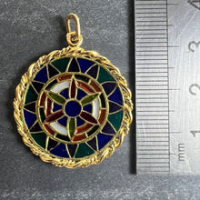Load image into Gallery viewer, French Window Plique A Jour Enamel 18K Yellow Gold Pendant Medal
