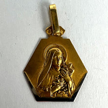 Load image into Gallery viewer, French Perriat St Therese 18K Yellow White Gold Charm Medal Pendant
