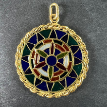 Load image into Gallery viewer, French Window Plique A Jour Enamel 18K Yellow Gold Pendant Medal
