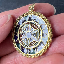 Load image into Gallery viewer, French Window Plique A Jour Enamel 18K Yellow Gold Pendant Medal

