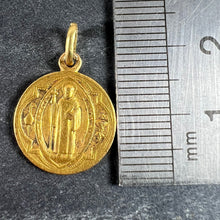 Load image into Gallery viewer, Antique French Saint Benedict 18 Karat Yellow Gold Medal Charm Pendant
