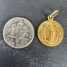 Load image into Gallery viewer, Antique French Saint Benedict 18 Karat Yellow Gold Medal Charm Pendant

