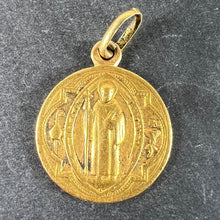 Load image into Gallery viewer, Antique French Saint Benedict 18 Karat Yellow Gold Medal Charm Pendant
