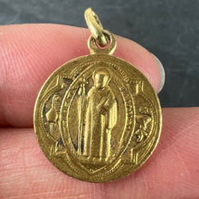 Load image into Gallery viewer, Antique French Saint Benedict 18 Karat Yellow Gold Medal Charm Pendant
