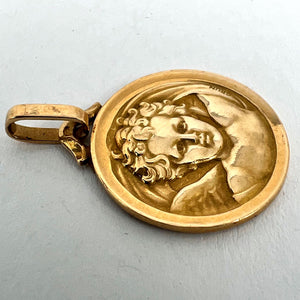 French Grun Raphael’s Cherub 18K Yellow Gold Medal Pendant