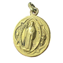 Load image into Gallery viewer, Antique French Saint Benedict 18 Karat Yellow Gold Medal Charm Pendant
