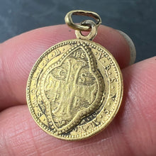 Load image into Gallery viewer, Antique French Saint Benedict 18 Karat Yellow Gold Medal Charm Pendant
