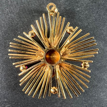 Load image into Gallery viewer, Vintage French Flower Sunburst 18K Yellow Gold Ruby Pendant Necklace
