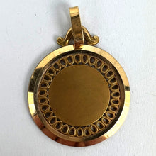 Load image into Gallery viewer, French Pierced Round 18K Yellow Gold Medal Pendant
