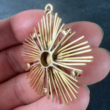 Load image into Gallery viewer, Vintage French Flower Sunburst 18K Yellow Gold Ruby Pendant Necklace

