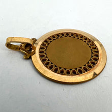 Load image into Gallery viewer, French Pierced Round 18K Yellow Gold Medal Pendant
