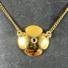 Load image into Gallery viewer, Vintage French Quatrefoil Flower 18K Yellow Gold Diamond Pendant Necklace
