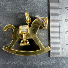 Load image into Gallery viewer, Al Angiolino &amp; Zogno Italian Large Rocking Horse 18K Yellow White Gold Diamond Pendant
