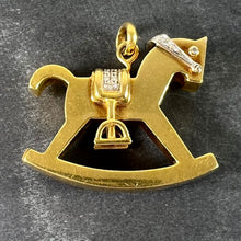 Load image into Gallery viewer, Al Angiolino &amp; Zogno Italian Large Rocking Horse 18K Yellow White Gold Diamond Pendant
