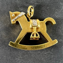 Load image into Gallery viewer, Al Angiolino &amp; Zogno Italian Large Rocking Horse 18K Yellow White Gold Diamond Pendant
