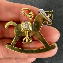Load image into Gallery viewer, Al Angiolino &amp; Zogno Italian Large Rocking Horse 18K Yellow White Gold Diamond Pendant
