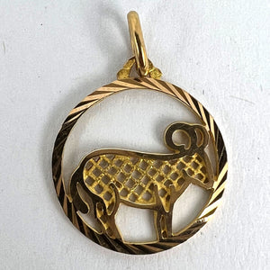 French Zodiac Capricorn Starsign 18K Yellow Gold Charm Pendant