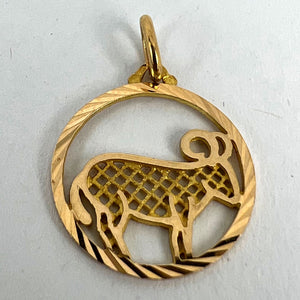 French Zodiac Capricorn Starsign 18K Yellow Gold Charm Pendant