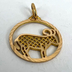 French Zodiac Capricorn Starsign 18K Yellow Gold Charm Pendant