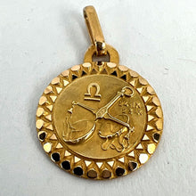 Load image into Gallery viewer, French Libra Zodiac Starsign 18K Yellow Gold Perroud Charm Pendant
