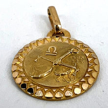 Load image into Gallery viewer, French Libra Zodiac Starsign 18K Yellow Gold Perroud Charm Pendant
