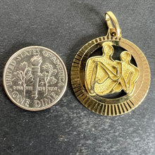 Load image into Gallery viewer, Vintage 14K Yellow Gold Abstract Art Couple Pendant Medal
