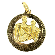 Load image into Gallery viewer, Vintage 14K Yellow Gold Abstract Art Couple Pendant Medal
