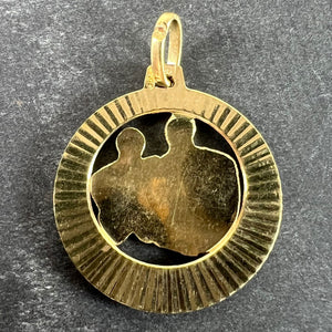 Vintage 14K Yellow Gold Abstract Art Couple Pendant Medal
