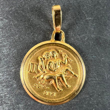 Load image into Gallery viewer, Vintage French Perroud Gemini Zodiac 18K Yellow Gold Medal Pendant
