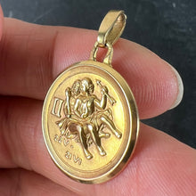 Load image into Gallery viewer, Vintage French Perroud Gemini Zodiac 18K Yellow Gold Medal Pendant
