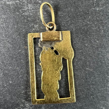 Load image into Gallery viewer, Vintage Deco Japanese Lady Geisha Kimono Enamel 18K Yellow Gold Charm Pendant
