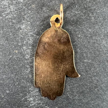 Load image into Gallery viewer, Vintage French Hamsa Hand Protective 18K Yellow Gold Charm Pendant
