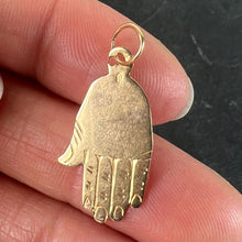Load image into Gallery viewer, Vintage French Hamsa Hand Protective 18K Yellow Gold Charm Pendant
