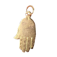 Load image into Gallery viewer, Vintage French Hamsa Hand Protective 18K Yellow Gold Charm Pendant
