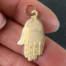 Load image into Gallery viewer, Vintage French Hamsa Hand Protective 18K Yellow Gold Charm Pendant
