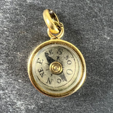 Load image into Gallery viewer, Vintage French 18K Yellow Gold Compass Charm Pendant
