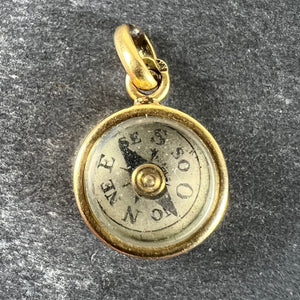 Vintage French 18K Yellow Gold Compass Charm Pendant