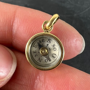 Vintage French 18K Yellow Gold Compass Charm Pendant