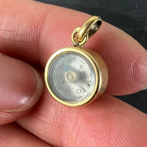 Vintage French 18K Yellow Gold Compass Charm Pendant