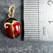 Load image into Gallery viewer, Vintage French Seven Spot Ladybird 18K Yellow Gold Enamel Lucky Charm Pendant
