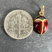 Load image into Gallery viewer, Vintage French Seven Spot Ladybird 18K Yellow Gold Enamel Lucky Charm Pendant
