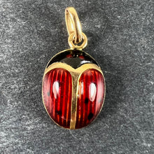 Load image into Gallery viewer, Vintage French Seven Spot Ladybird 18K Yellow Gold Enamel Lucky Charm Pendant
