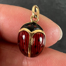 Load image into Gallery viewer, Vintage French Seven Spot Ladybird 18K Yellow Gold Enamel Lucky Charm Pendant
