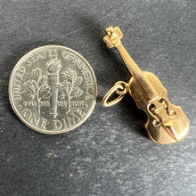 Load image into Gallery viewer, Vintage French Violin 18K Yellow Gold Enamel Charm Pendant
