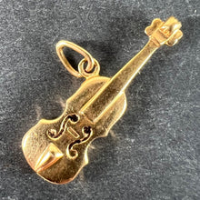 Load image into Gallery viewer, Vintage French Violin 18K Yellow Gold Enamel Charm Pendant
