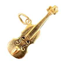 Load image into Gallery viewer, Vintage French Violin 18K Yellow Gold Enamel Charm Pendant
