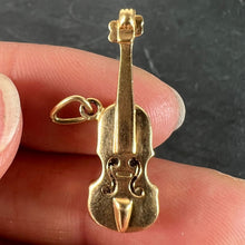 Load image into Gallery viewer, Vintage French Violin 18K Yellow Gold Enamel Charm Pendant
