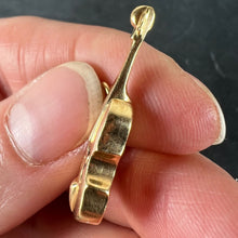 Load image into Gallery viewer, Vintage French Violin 18K Yellow Gold Enamel Charm Pendant
