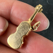 Load image into Gallery viewer, Vintage French Violin 18K Yellow Gold Enamel Charm Pendant
