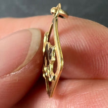 Load image into Gallery viewer, Vintage French Lucky Black Cat Enamel 18K Yellow Gold Charm Pendant
